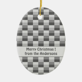 Grijze tinten kleurblokken keramisch ornament