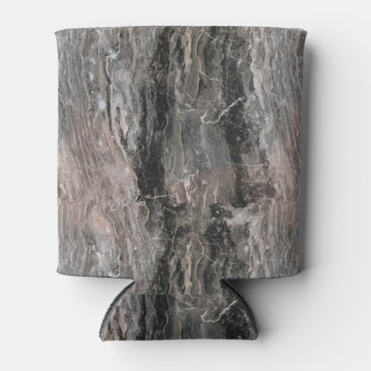 Grijze tinten Marmeren textuur Blikjeskoeler (Voorkant)