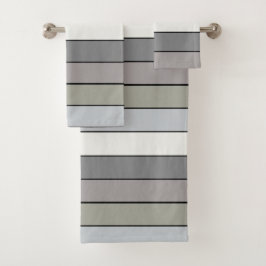 Grijze tinten met zwarte strepen op Waterverf papi Bad Handdoek
