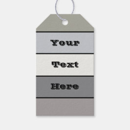 Grijze tinten met zwarte strepen op Waterverf papi Cadeaulabel