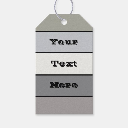 Grijze tinten met zwarte strepen op Waterverf papi Cadeaulabel (Voorkant)