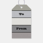 Grijze tinten met zwarte strepen op Waterverf papi Cadeaulabel (Achterkant)