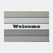 Grijze tinten met zwarte strepen op Waterverf papi Deurmat (Voorkant)