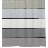 Grijze tinten met zwarte strepen op waterverf papi douchegordijn (Voorkant)