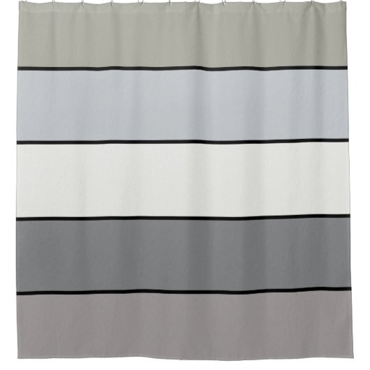 Grijze tinten met zwarte strepen op waterverf papi douchegordijn (Voorkant)