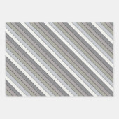 Grijze tinten met zwarte strepen op Waterverf papi Inpakpapier Vel (Voorkant 3)