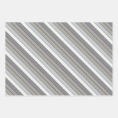 Grijze tinten met zwarte strepen op Waterverf papi Inpakpapier Vel (Voorkant)