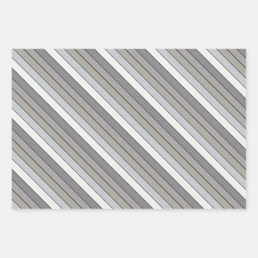Grijze tinten met zwarte strepen op Waterverf papi Inpakpapier Vel (Voorkant)