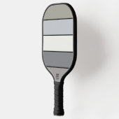 Grijze tinten met zwarte strepen op Waterverf papi Pickleball Paddle (Links)