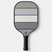 Grijze tinten met zwarte strepen op Waterverf papi Pickleball Paddle (Achterkant)