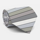 Grijze tinten met zwarte strepen op Waterverf papi Stropdas (Opgerold)