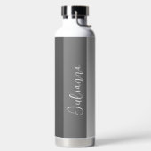 Grijze tinten Moderne strepen met naam Waterfles (Links)