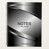 Grijze tinten Roestvrij staal Metaallook - Monogra Planner (Voorkant)