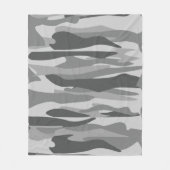 Grijze Tonaam Abstracte Camouflage Fleece Deken (Voorkant)