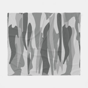 Grijze Tonaam Abstracte Camouflage Fleece Deken