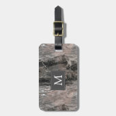 Grijze Tonen Marmeren Patroon Bagagelabel (Voorkant verticaal)