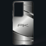 Grijze tonnen Roestvrij staal Metalli Kijk - Monog Samsung Galaxy Hoesje<br><div class="desc">Afbeelding van een grijze tinten van metallisch roestvrij staal,  met een metalen textuur. Aangepast en optioneel monogram. Het ontwerp is beschikbaar voor andere producten en kan worden aangevraagd voor elk product dat we aanbieden bij Zazzle.</div>