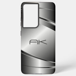 Grijze tonnen Roestvrij staal Metalli Kijk - Monog Samsung Galaxy Hoesje