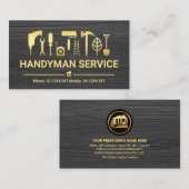 Grijze tools voor Timber Gold Handyman Visitekaartje (Voorkant / Achterkant)