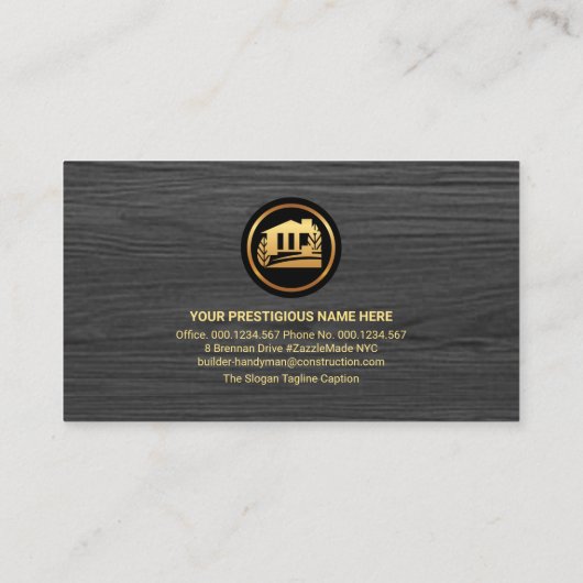 Grijze tools voor Timber Gold Handyman Visitekaartje (Achterkant)