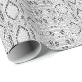 Grijze toon zwart en witte snakeskin cadeaupapier (Rol Hoek)