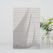 Grijze toonbank met lijnen briefpapier (Staand voorkant)