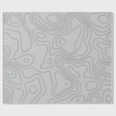 Grijze topografische lijnen verpakken cadeaupapier (Vlak)