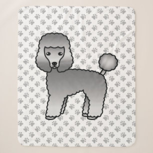 Grijze Toy Poodle Schattige Cartoon Hond Sherpa Deken