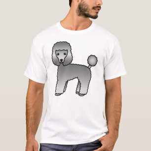 Grijze Toy Poodle Schattige Cartoon Hond T-shirt