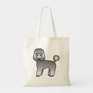 Grijze Toy Poodle Schattige Cartoon Hond Tote Bag