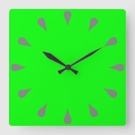 Grijze traandruppels vierkante klok