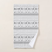 Grijze traditionele Scandinavische Kerstmis Bad Handdoek (Handdoek)