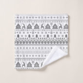 Grijze traditionele Scandinavische Kerstmis Bad Handdoek (Wasdoekje)