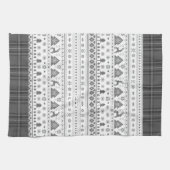 Grijze traditionele Scandinavische Kerstmis Theedoek (Horizontaal)