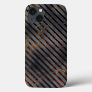 Grijze transversale strepen, koollinten, goudrood Case-Mate iPhone case