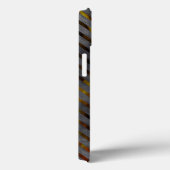 Grijze transversale strepen, koollinten, goudrood Case-Mate iPhone case (Achterkant / Rechts)