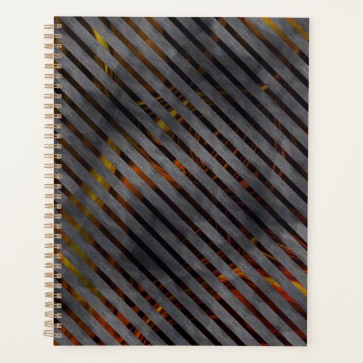 Grijze transversale strepen, koollinten, goudrood planner (Voorkant)
