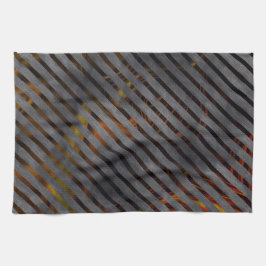 Grijze transversale strepen, koollinten, goudrood theedoek