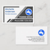 Grijze trapeziumlagen sanitair visitekaartje (Voorkant / Achterkant)