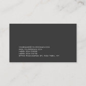 Grijze Trendy White Stripe Monogram Visitekaartje (Achterkant)