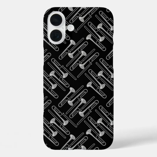 Grijze Trombone Crosshatch Case-Mate iPhone Case (Achterkant)