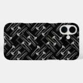 Grijze Trombone Crosshatch Case-Mate iPhone Case (Achterkant (horizontaal))