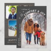 Grijze Troost en Vreugde Fotokaart Feestdagenkaart (Voorkant / Achterkant)