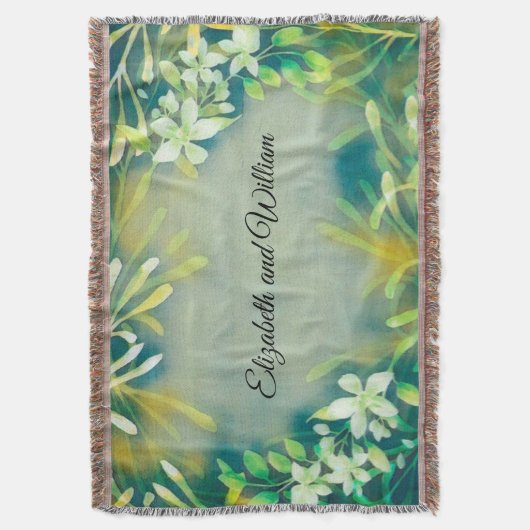  grijze tropische planten botanisch deken (Voorkant Verticaal)