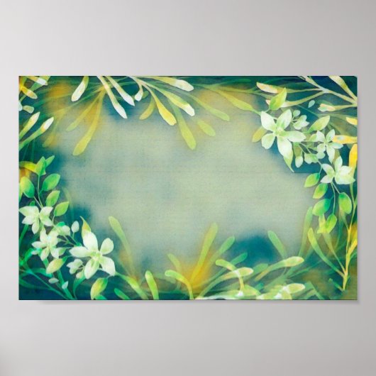  grijze tropische planten botanisch poster (Voorkant)