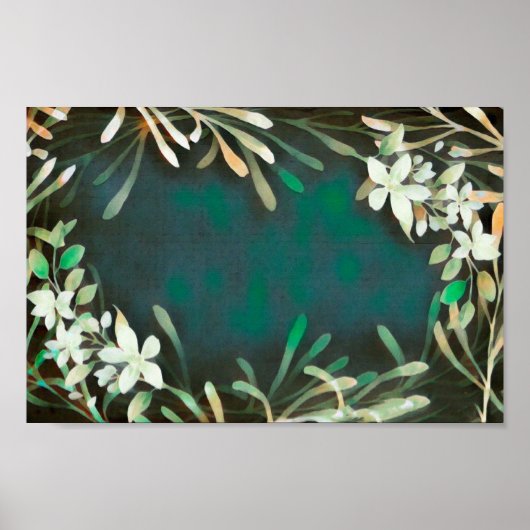  grijze tropische planten botanisch poster (Voorkant)