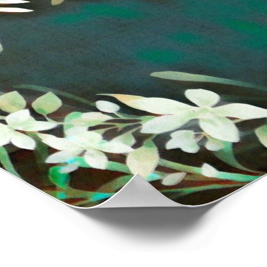  grijze tropische planten botanisch poster (Hoek)