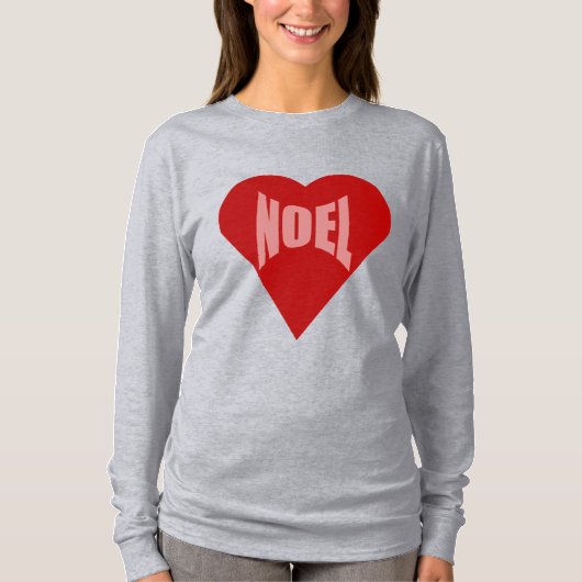 Grijze trui met lange mouwen voor dames  KERST T-shirt (Voorkant)