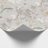 Grijze Tuinen Chinoiserie Wrapping Paper Cadeaupapier (Hoek)