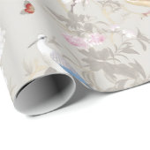 Grijze Tuinen Chinoiserie Wrapping Paper Cadeaupapier (Rol Hoek)